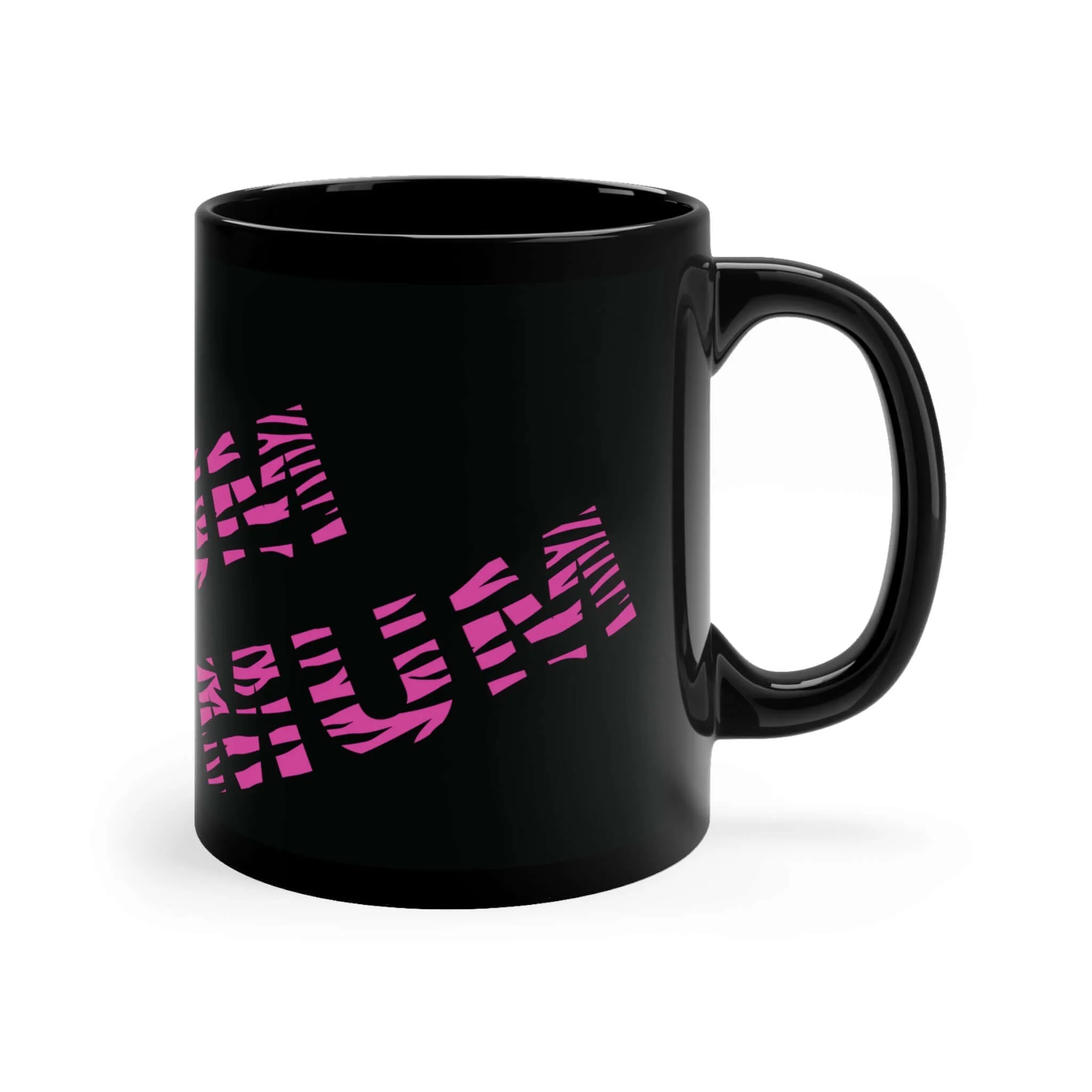 Mum Pink Tiger Print Black Coffee Tea Mug