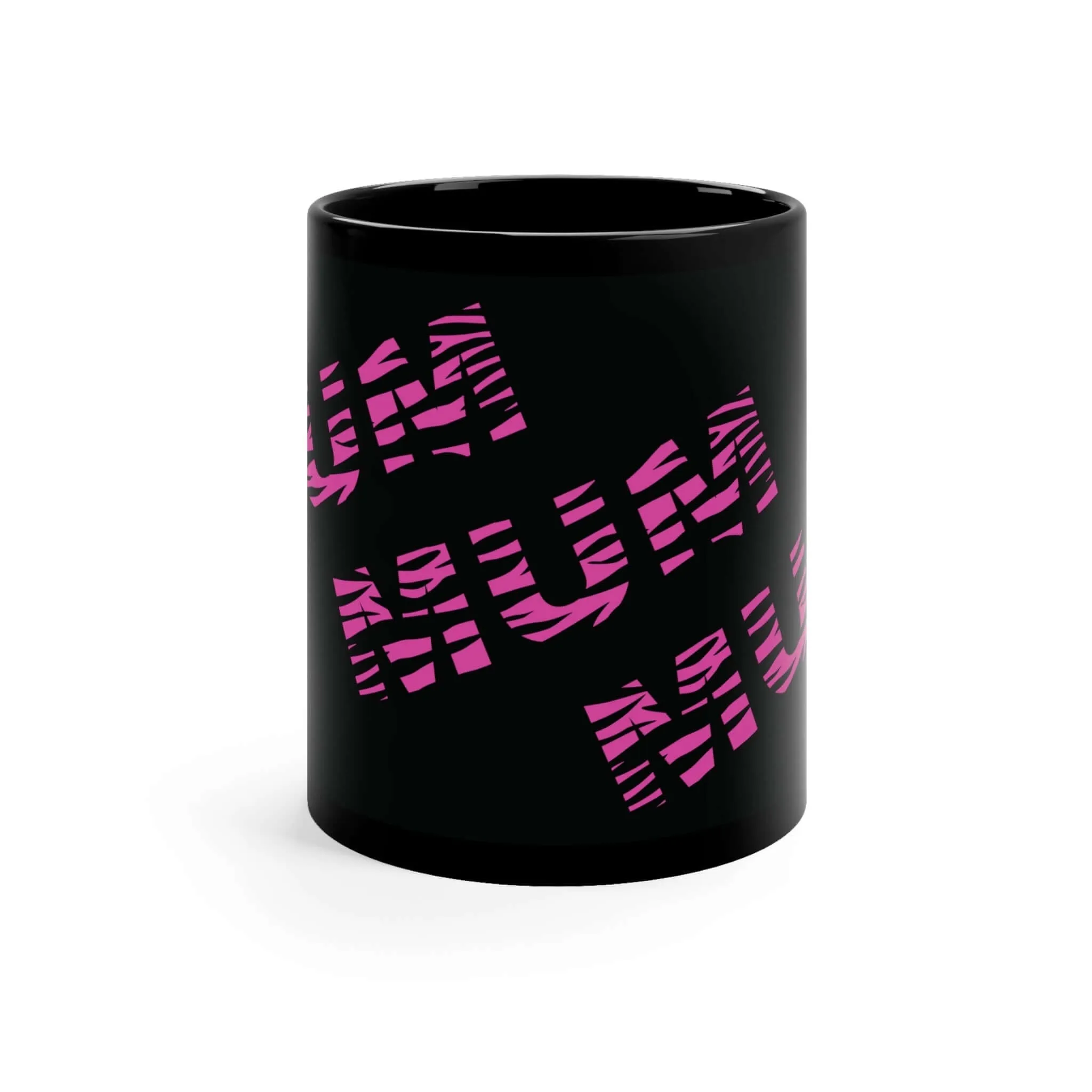 Mum Pink Tiger Print Black Coffee Tea Mug