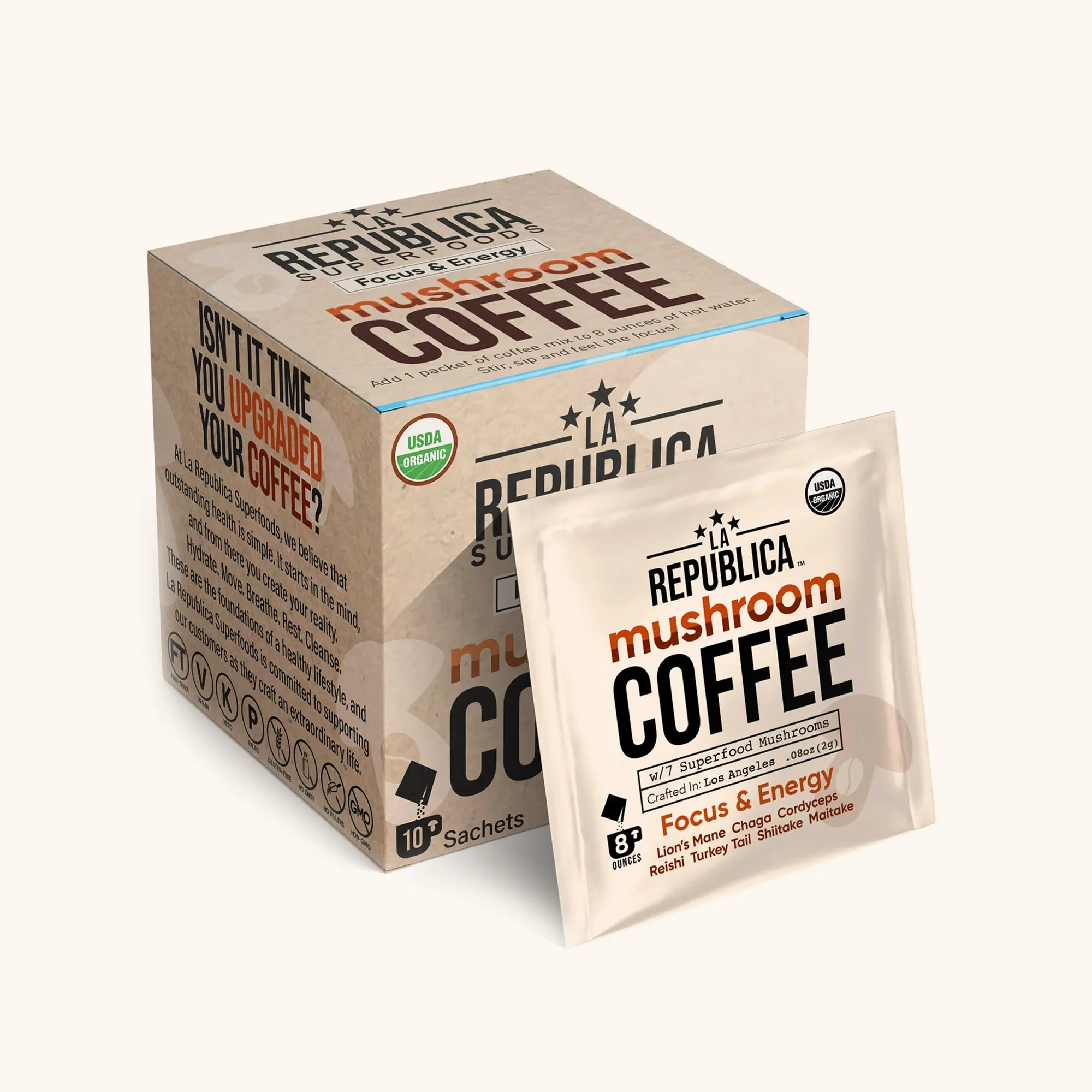 Mushroom Coffee 10-Pack Box of Single Serve Packets