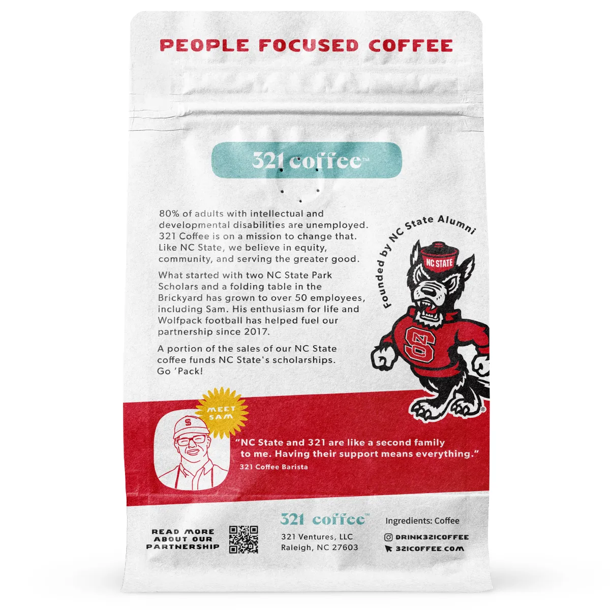 NC State Wolfpack 321 Coffee Medium Roast 12 oz Coffee Beans