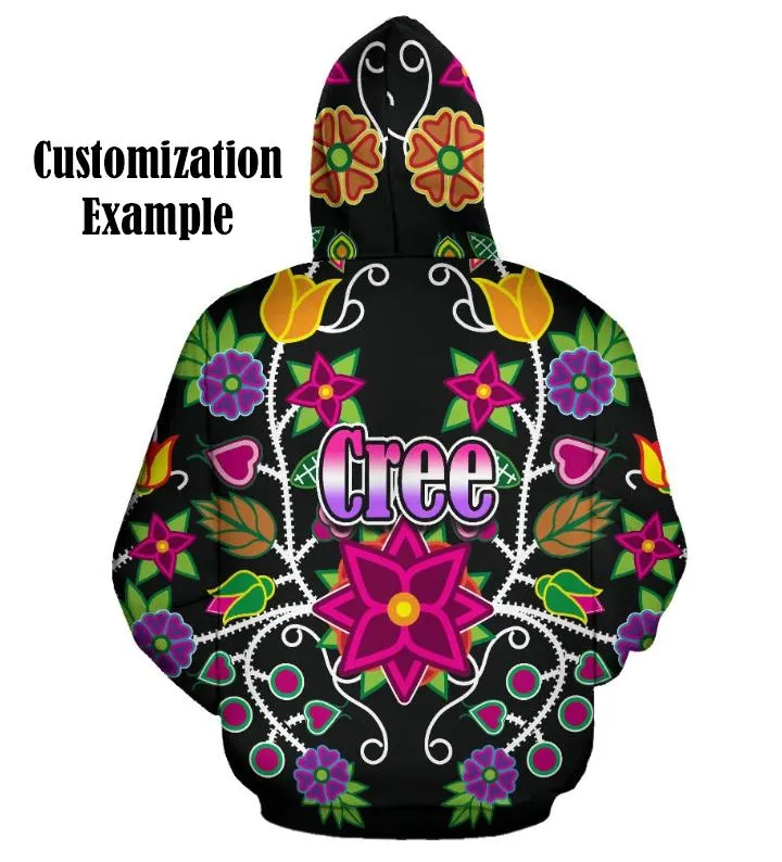 Neon Floral Hummingbirds Hooded Blanket