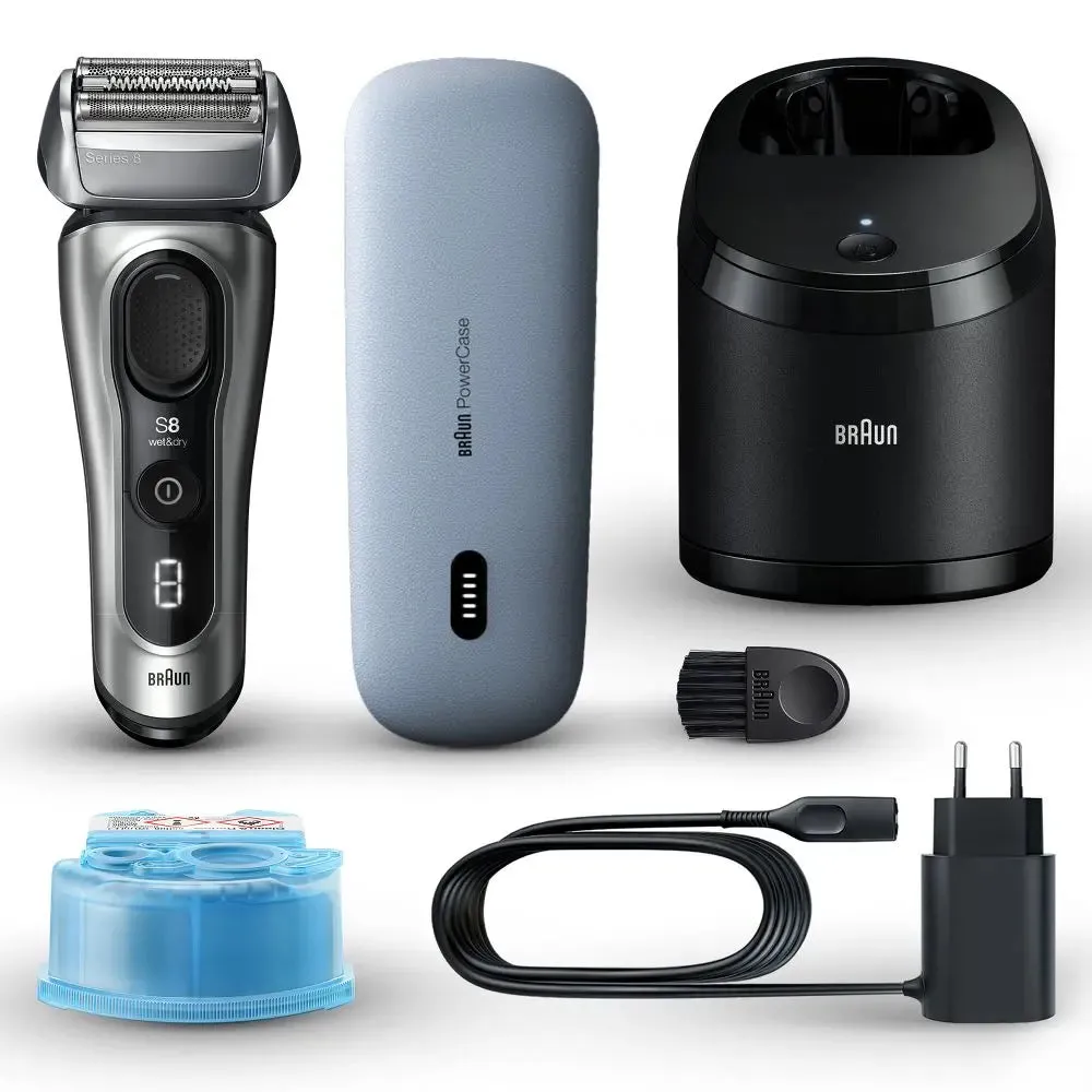 New - Braun Series 8-8577cc Rechargeable Wet & Dry Shaver   SmartCare Center