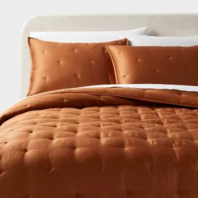 New - Full/Queen TENCEL Comforter and Sham Set Copper - Threshold: 320 Thread Count,