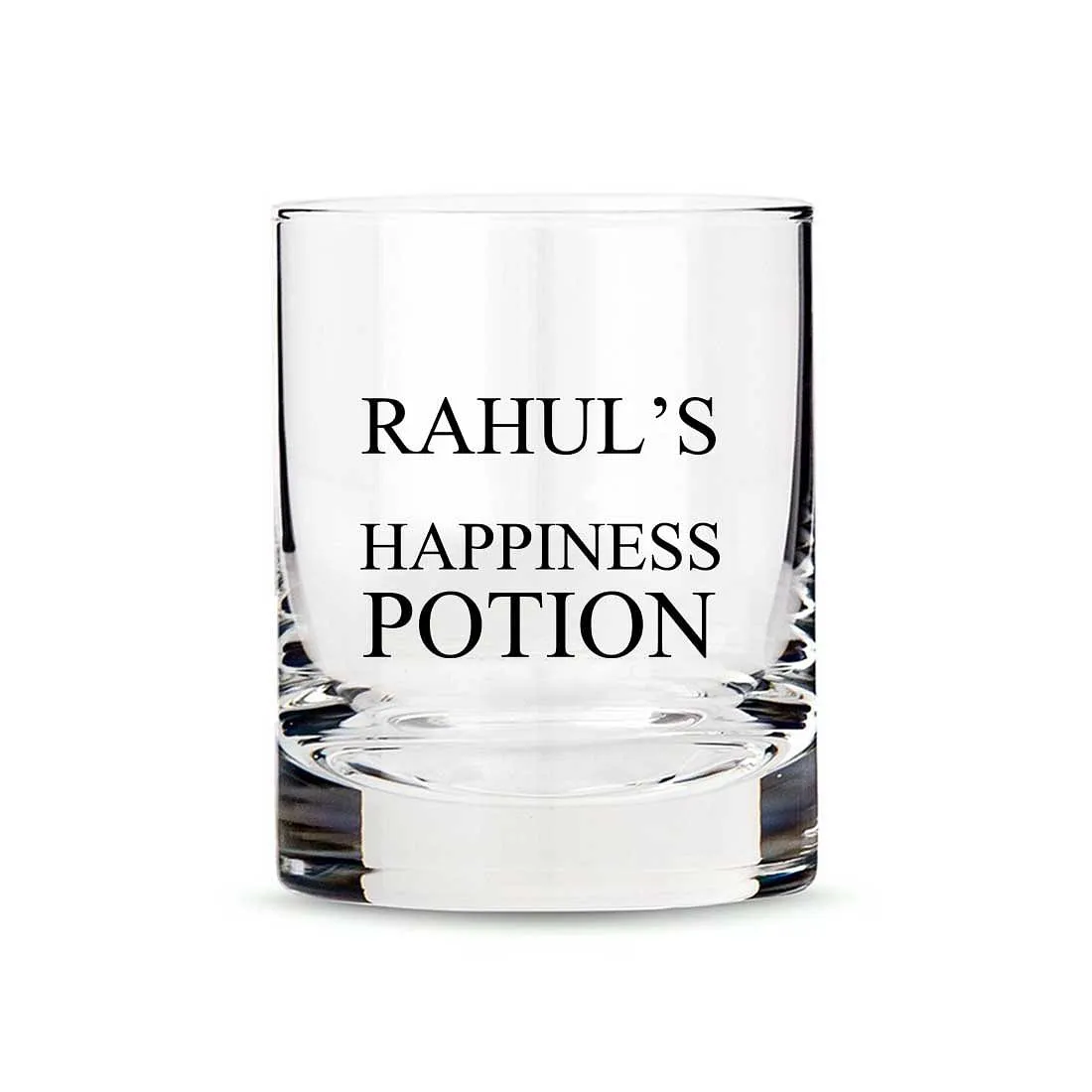 New Personalized Whiskey Glass - Gift For Him Husband Boyfriend - Happiness