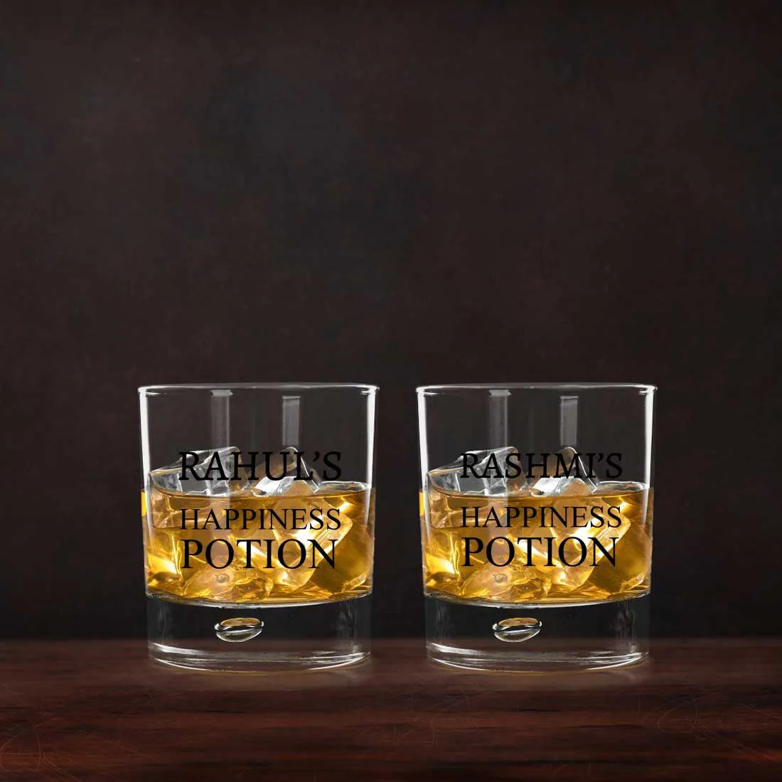 New Personalized Whiskey Glass - Gift For Him Husband Boyfriend - Happiness