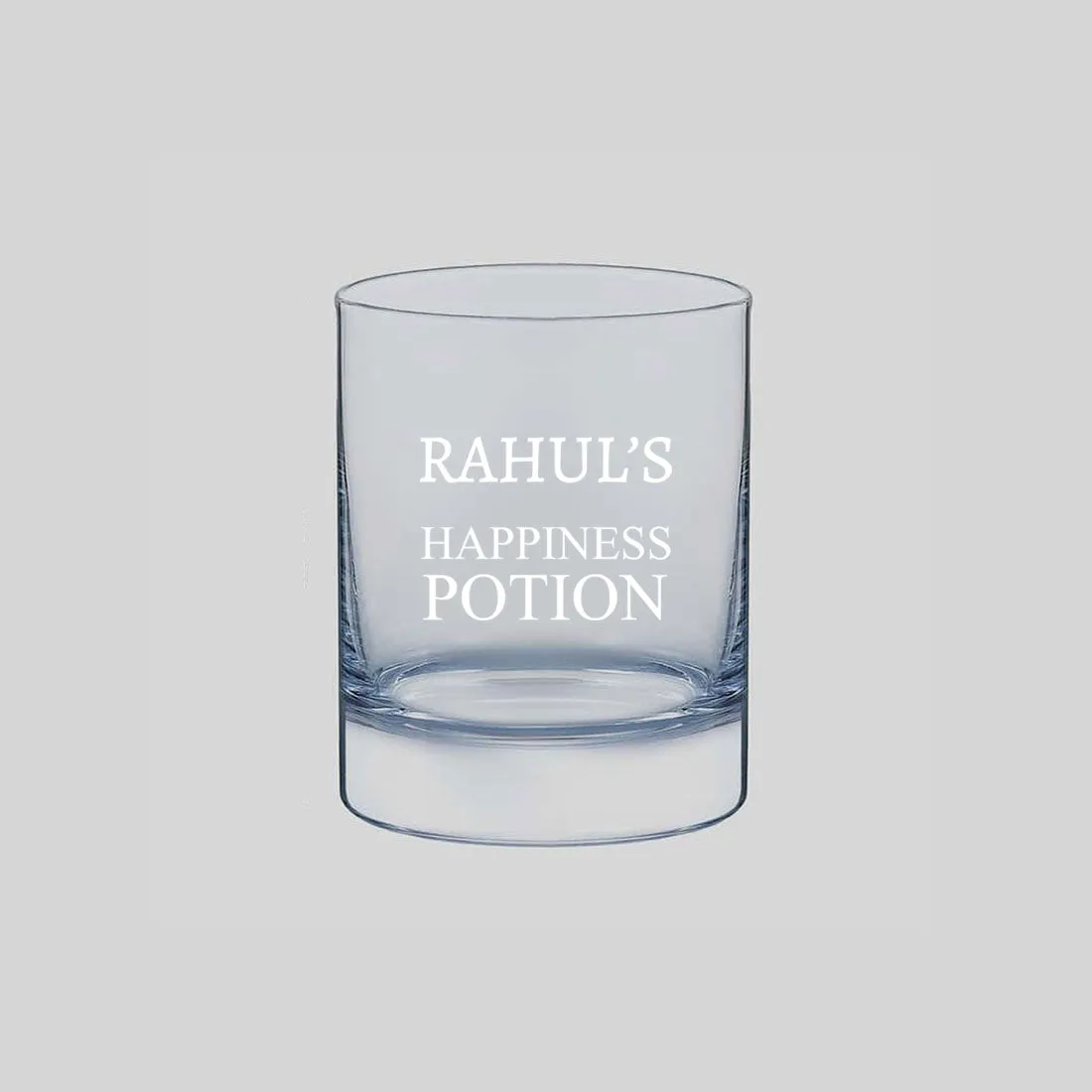 New Personalized Whiskey Glass - Gift For Him Husband Boyfriend - Happiness