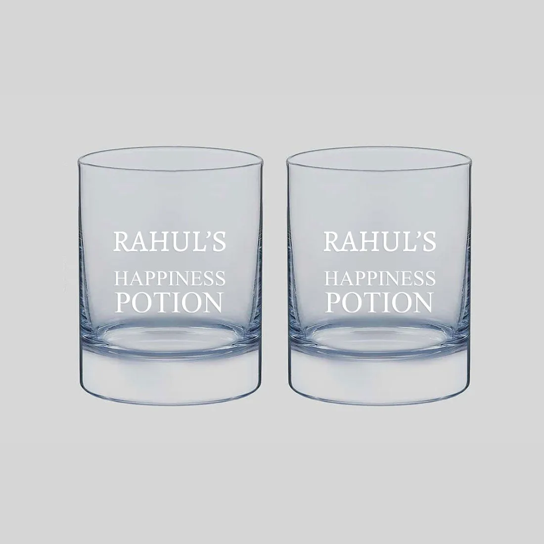 New Personalized Whiskey Glass - Gift For Him Husband Boyfriend - Happiness