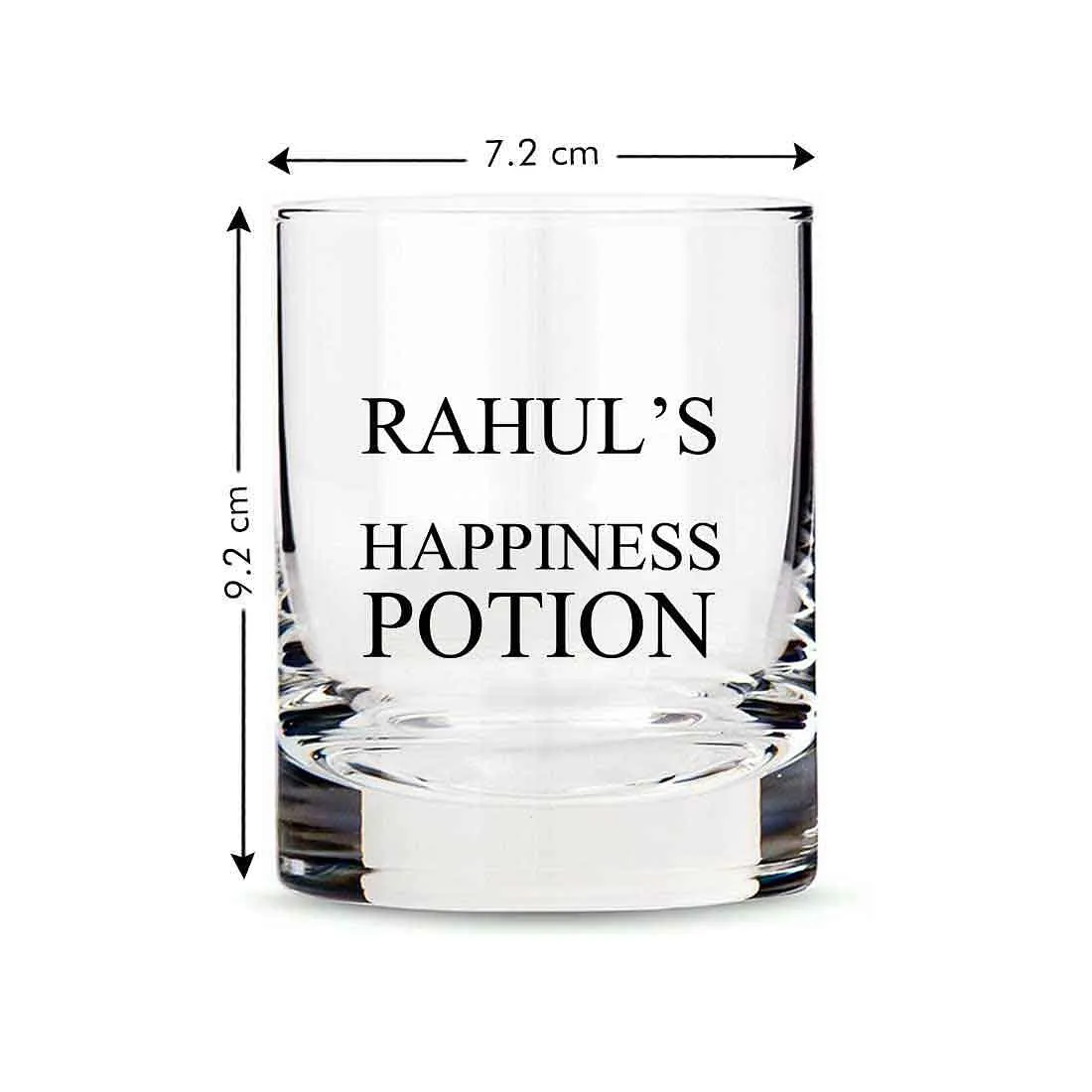 New Personalized Whiskey Glass - Gift For Him Husband Boyfriend - Happiness