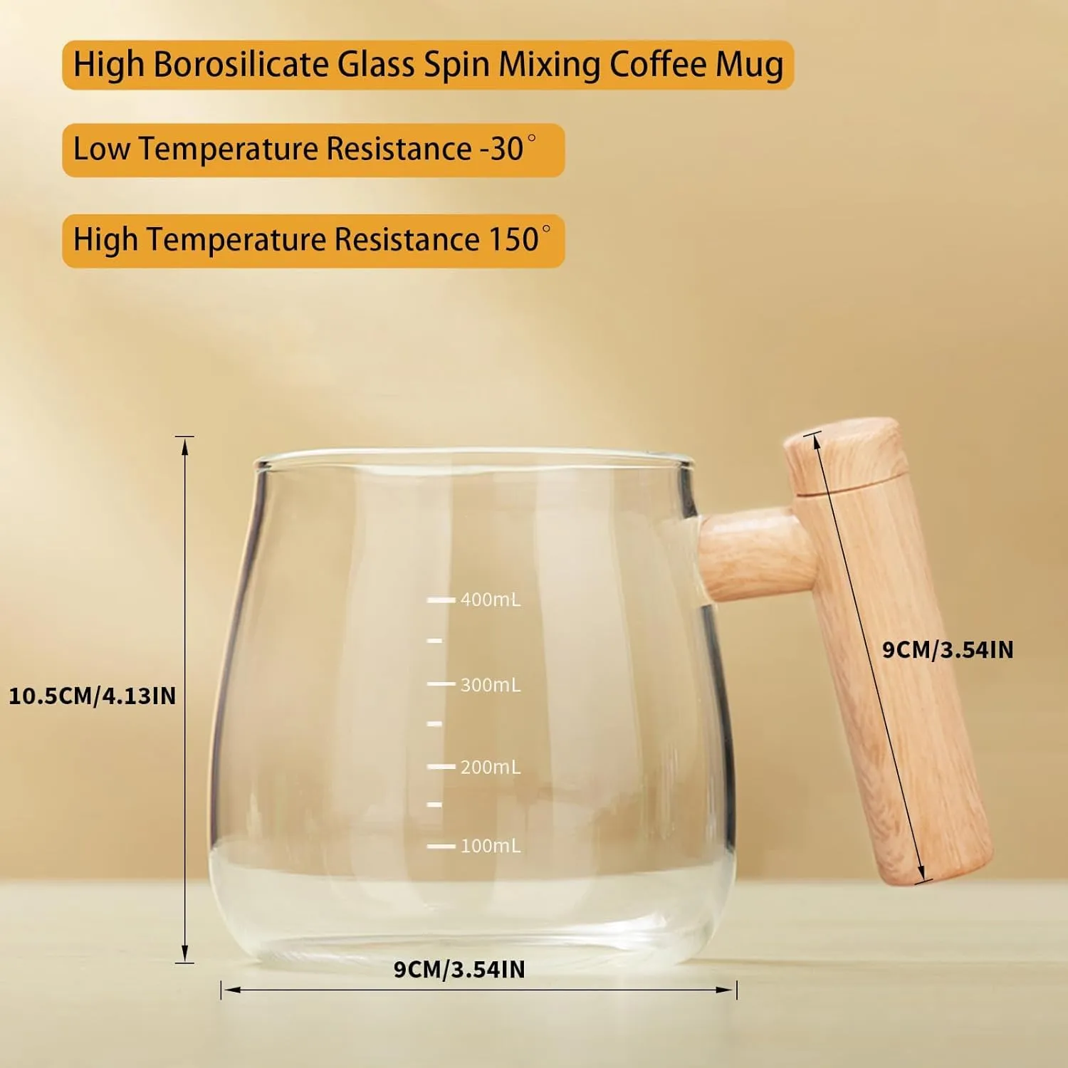 NIKMAY CREATION Self Stirring Mug Speed Mixing Cup Self Coffee Mug Glass Automatic for Milk Protein Powder at Home Office Travel 400 ML