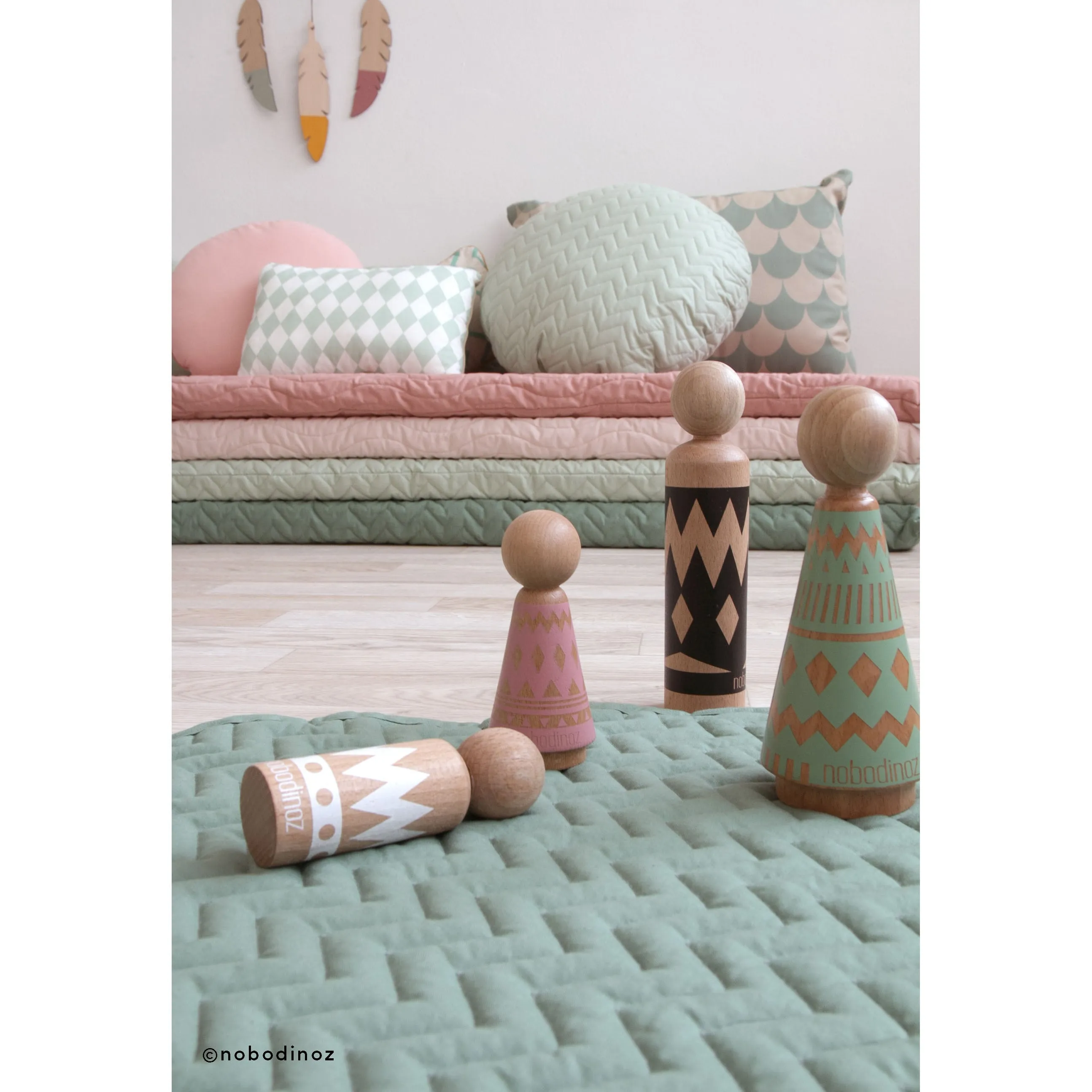 nobodinoz Mattress Monaco Bloom Pink