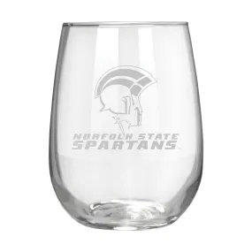 Norfolk State Spartans 17 oz. Stemless Wine Glass