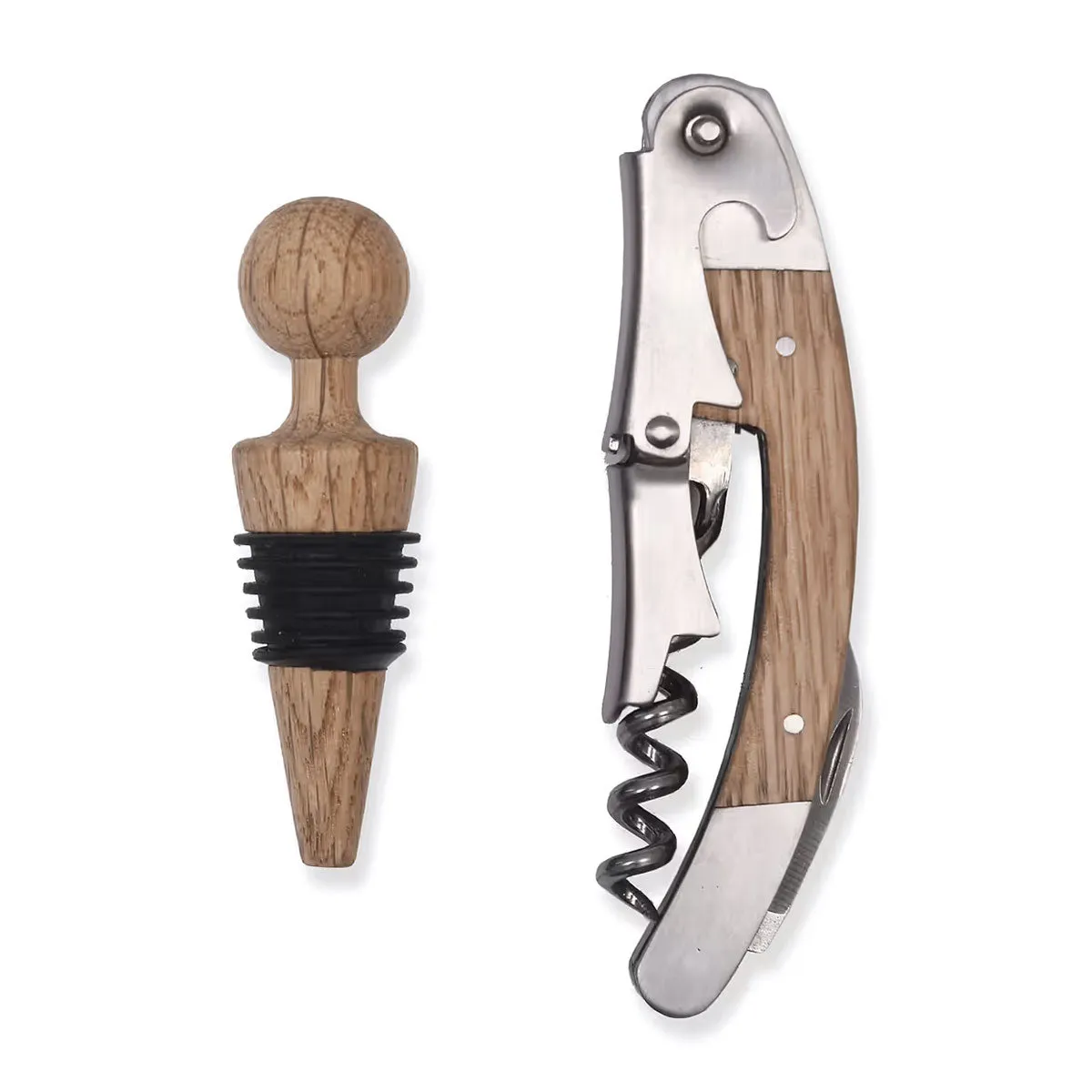 Oak Bottle Opener Gift Set