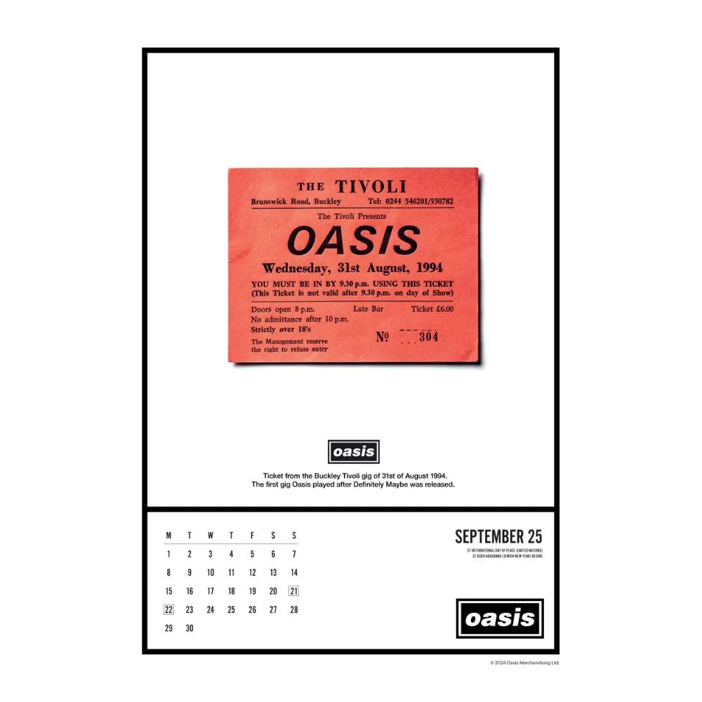 OASIS 2025 A3 CALENDAR