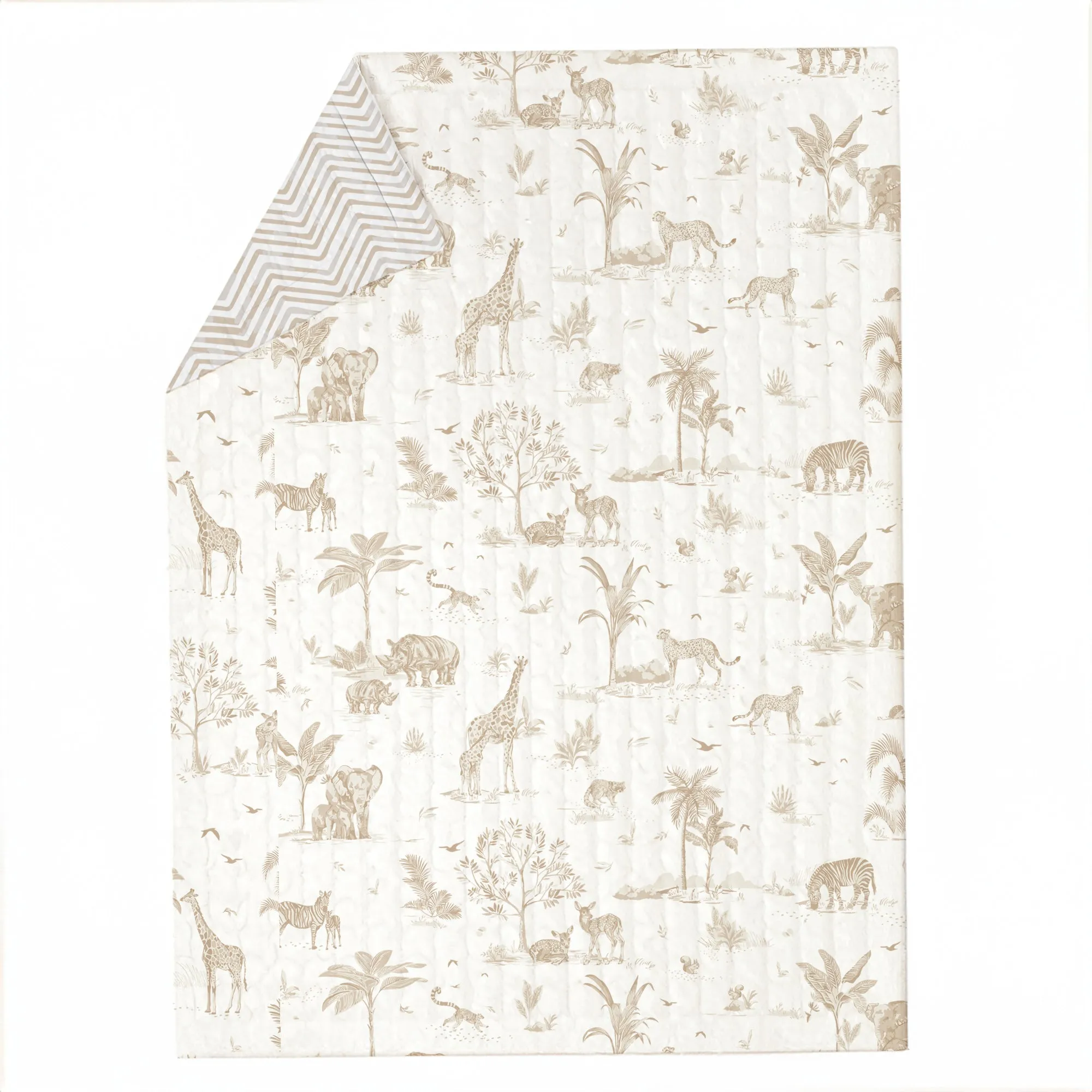 Organic Kids Quilt - Safari & Herringbone