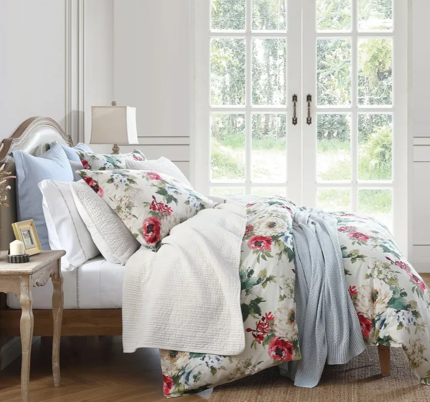 Peony Washed Linen Bedding Set