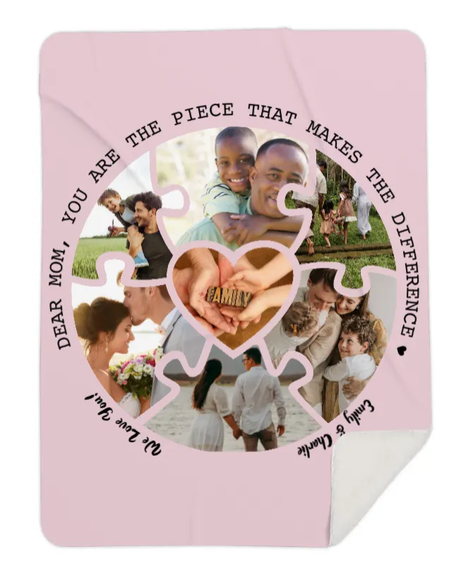 Personalised Mom Photo, You are the Piece, Fleece Blanket