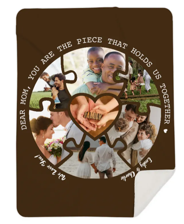 Personalised Mom Photo, You are the Piece, Fleece Blanket