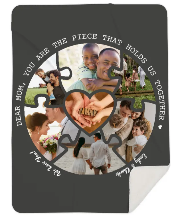 Personalised Mom Photo, You are the Piece, Fleece Blanket