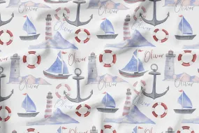 Personalized Name Minky Blanket - NAUTICAL