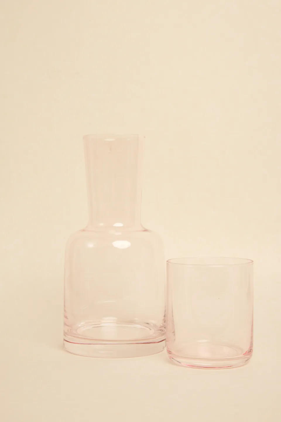 Pink Carafe with Drinking Glass