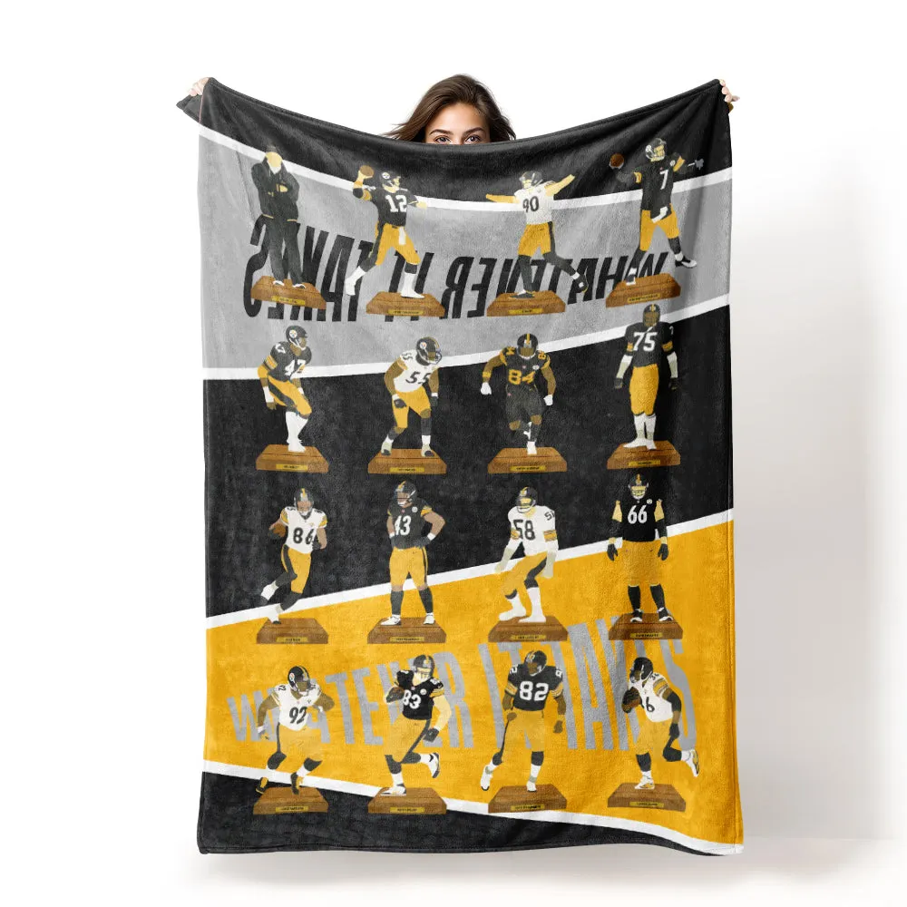 Pittsburgh Steelers Inspired Legends Blanket American Football Fans Keepsake Birthday Gift for Football Fans