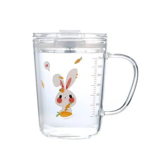 Printed Glass Mug With Straw | Kids Glass