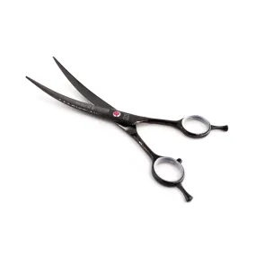 Professional 7" Curved Black Scissors (6CR Steel)