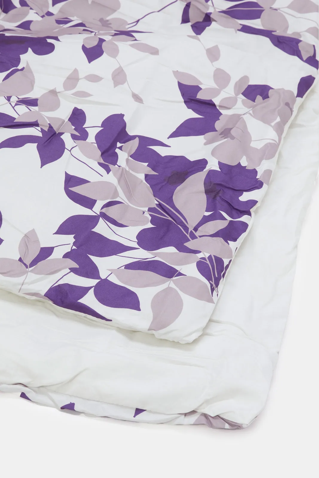 Purple 3-Piece Floral Printed Comforter Set (Single Size)