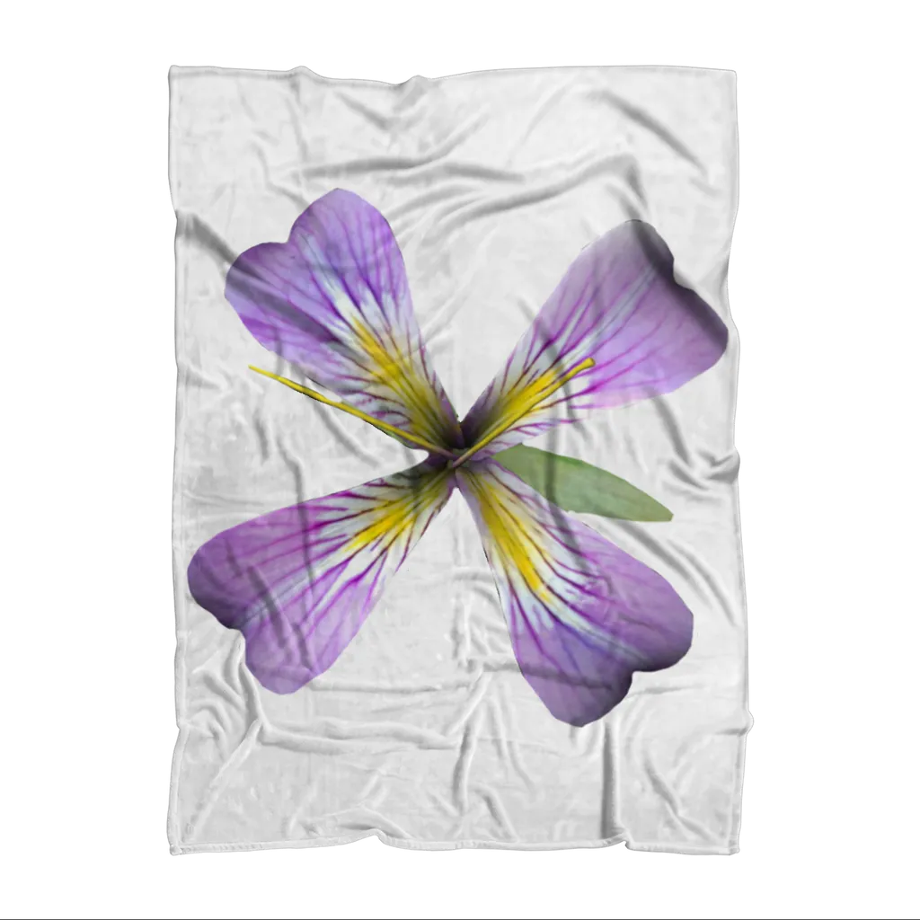 PurpleFlower3 Sublimation Throw Blanket