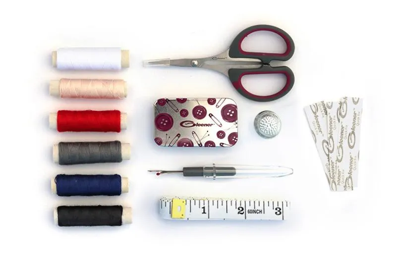 Quick Fix Sewing Kit with Gleener On the Go, Raspberry Red