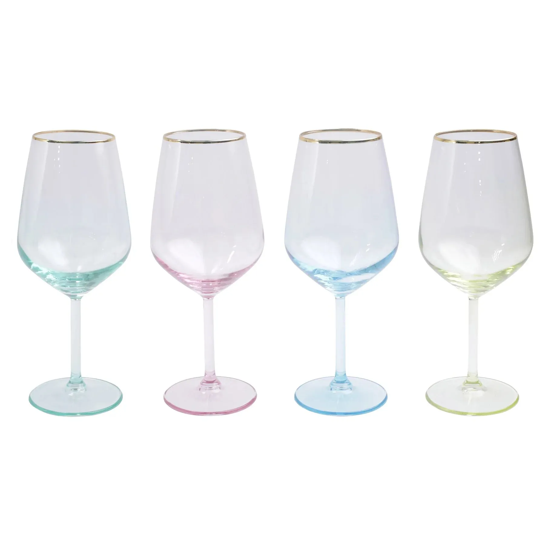 Rainbow Assorted Stemmed Wine Glasses - Set of 4