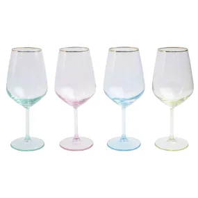 Rainbow Assorted Stemmed Wine Glasses - Set of 4