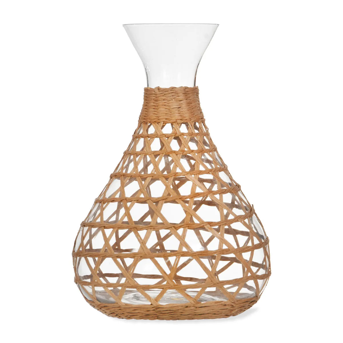 Rattan And Glass Carafe