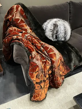 Red Blanket With Faux Fur Back