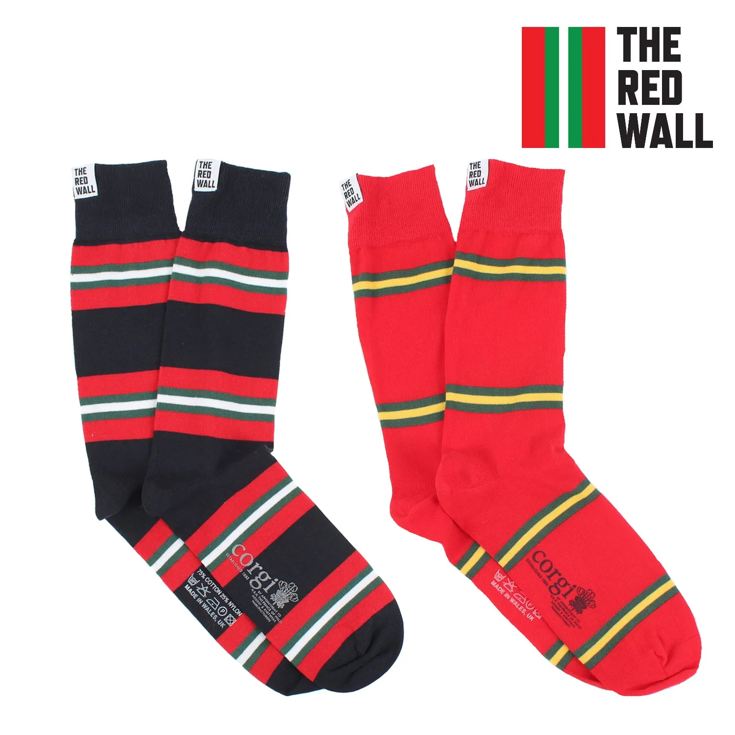 Red Wall 2-Pair Cotton Socks