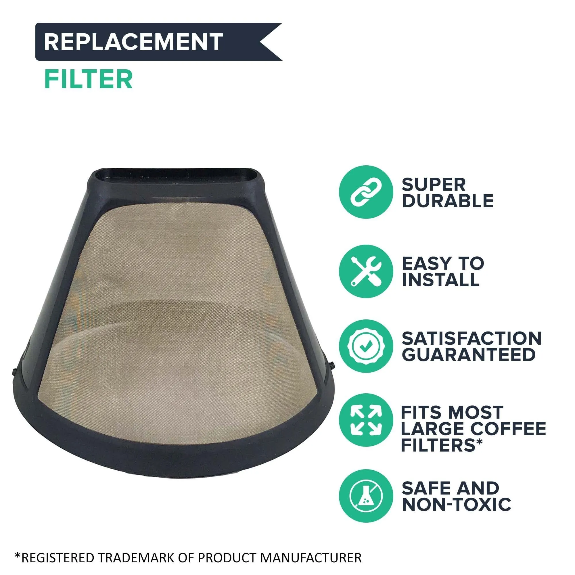 Replacement #4 Gold Tone Coffee Filter, Fits Zojirushi EC-BD15BA, Washable & Reusable