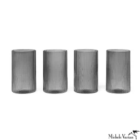 Ripple Tumblers Set of 4 Smoked Grey