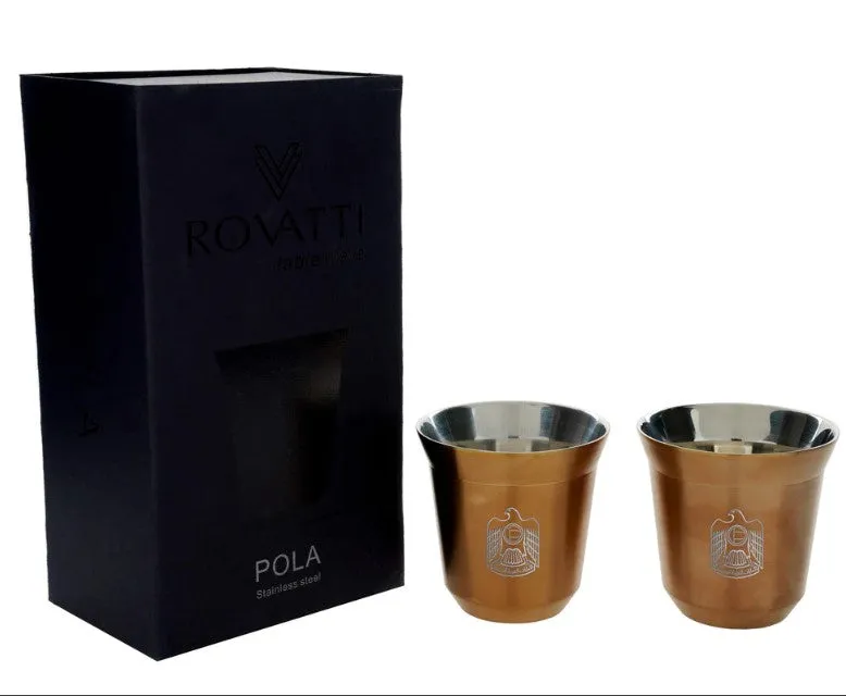 Rovatti Pola Uae Stainless Steel Cup Set Of 2 - 85 Ml