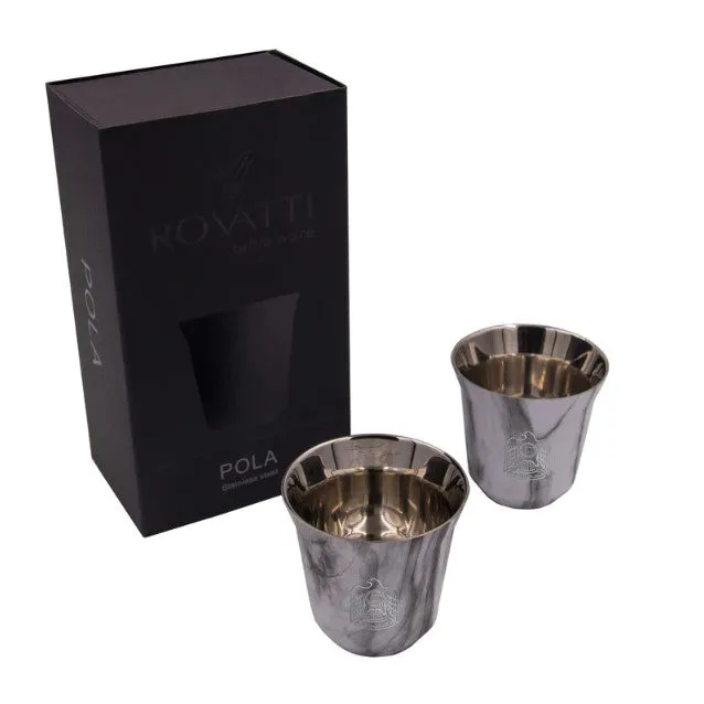 Rovatti Pola Uae Stainless Steel Cup Set Of 2 - 85 Ml