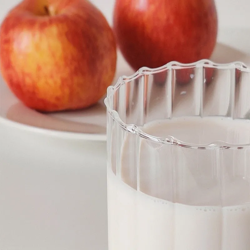 Scalloped Clear Tumbler Glass Cup