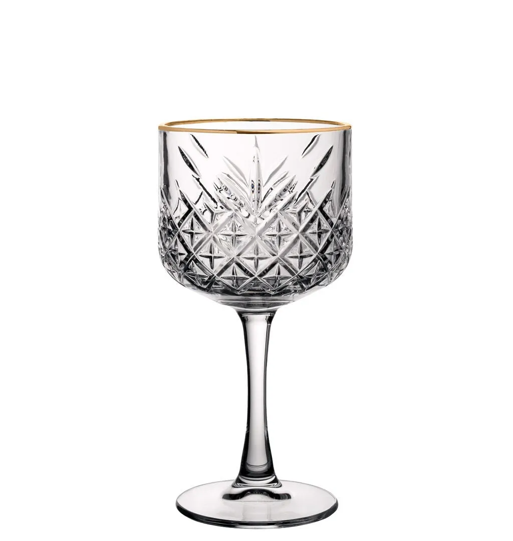 Set Of Two Gold Rimmed Cocktail Glasses