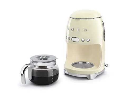 Smeg Retro Style Coffee Maker Machine, 17.3 x 12.8 x 11.3, Cream