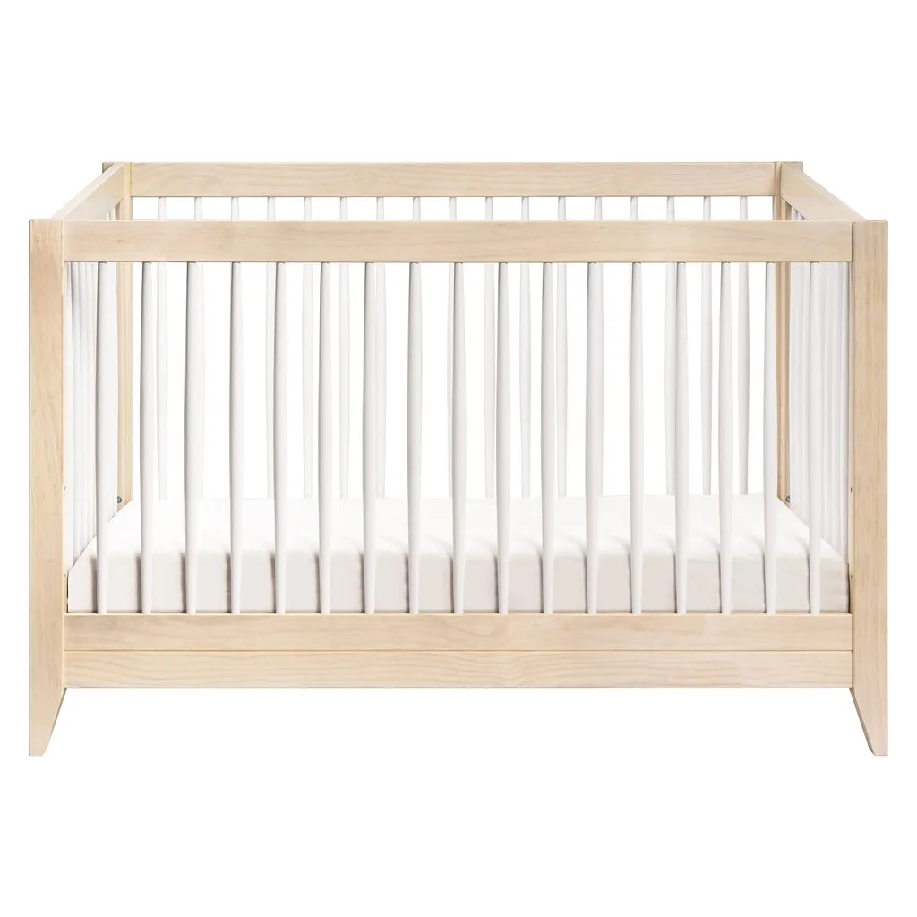 Sprout 4-in-1 Convertible Crib with Toddler Bed Conversion Kit (Washed Natural/White)