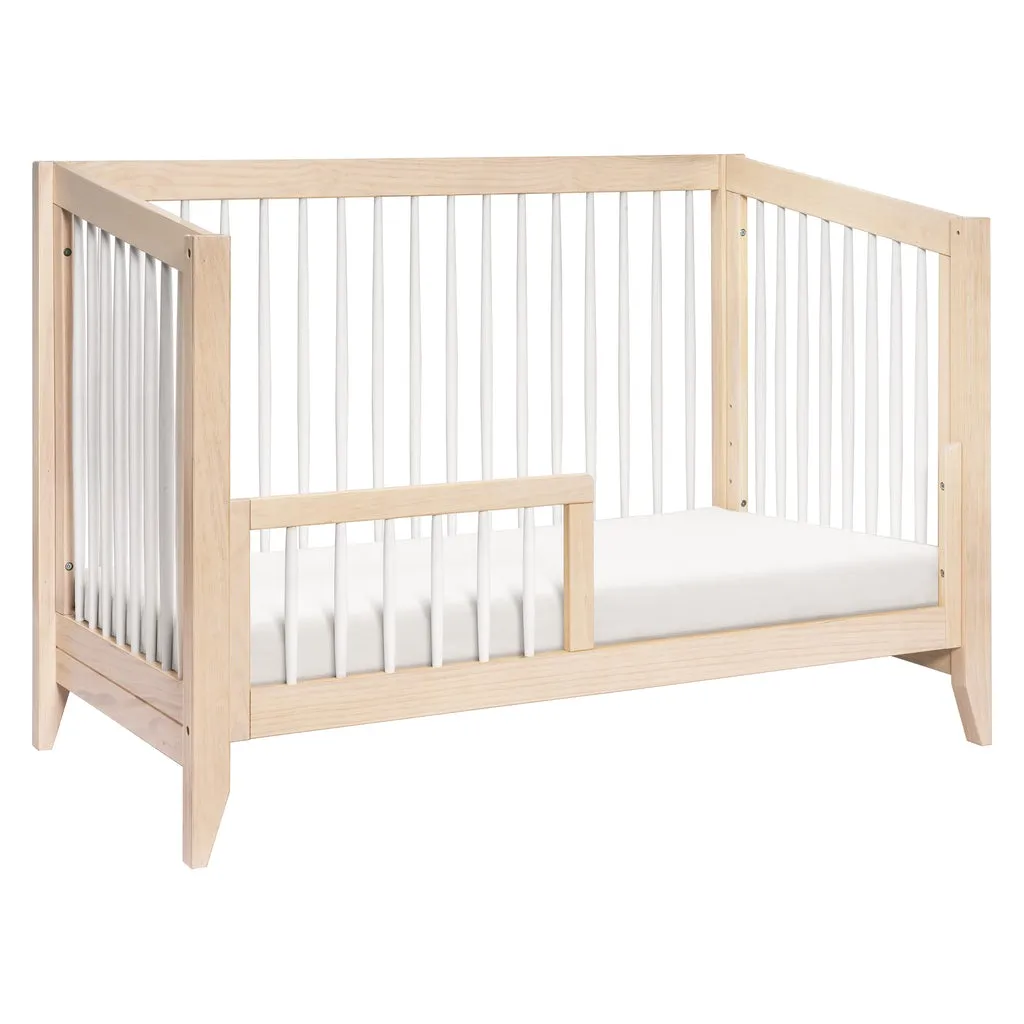 Sprout 4-in-1 Convertible Crib with Toddler Bed Conversion Kit (Washed Natural/White)