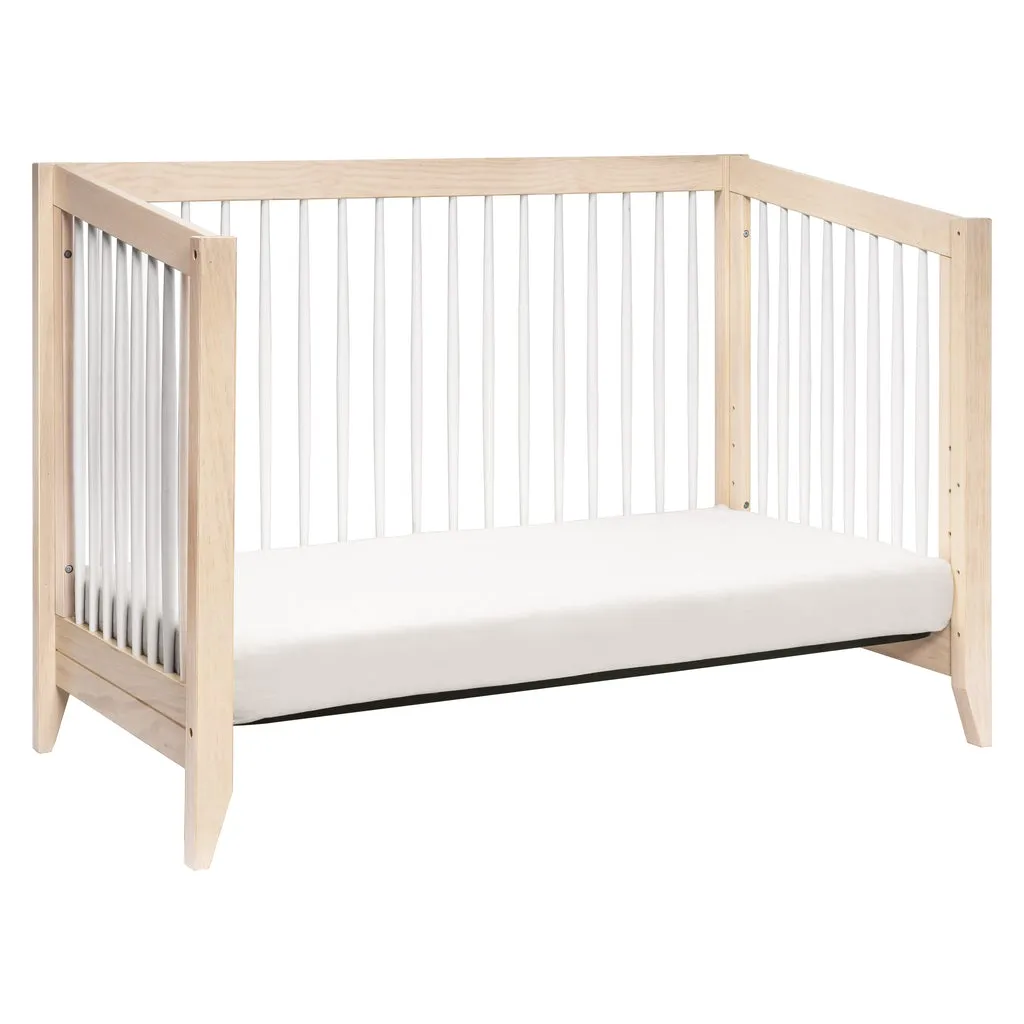 Sprout 4-in-1 Convertible Crib with Toddler Bed Conversion Kit (Washed Natural/White)