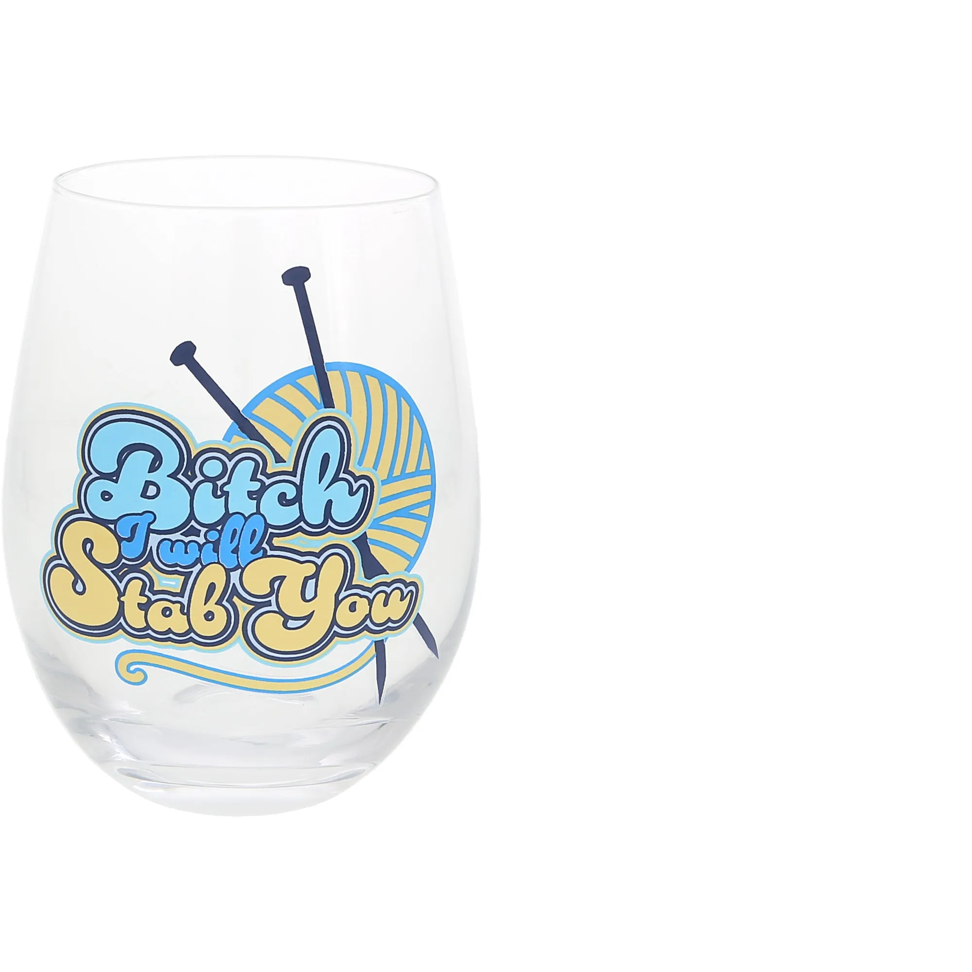 Stab You 18 oz Stemless Wine Glass