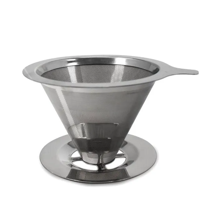 Stainless steel coffee maker with stand