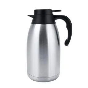 Stainless Steel Thermal Coffee Carafe Vacuum Insulated Thermo Jug Long Time Heat 24Hours Retention Dust-Proof Household et Outdoor(2L)