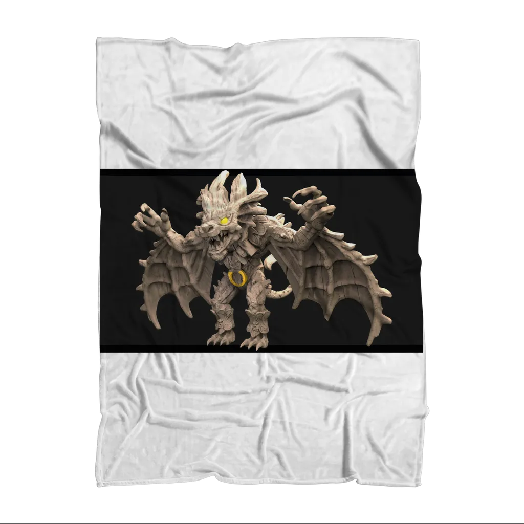 Stone Rock Creature Sublimation Throw Blanket