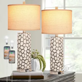 Table Lamps Set of 2 for Living Room, Farmhouse 3-Way Dimmable